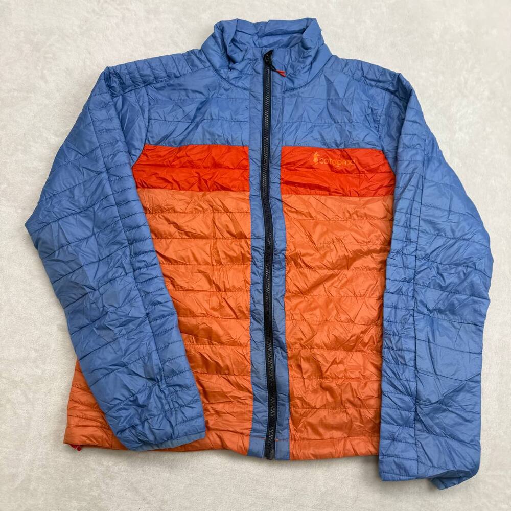 Cotopaxi Fuego Women's Puffer Jacket Blue Orange Size M Down Insulated Outdoor